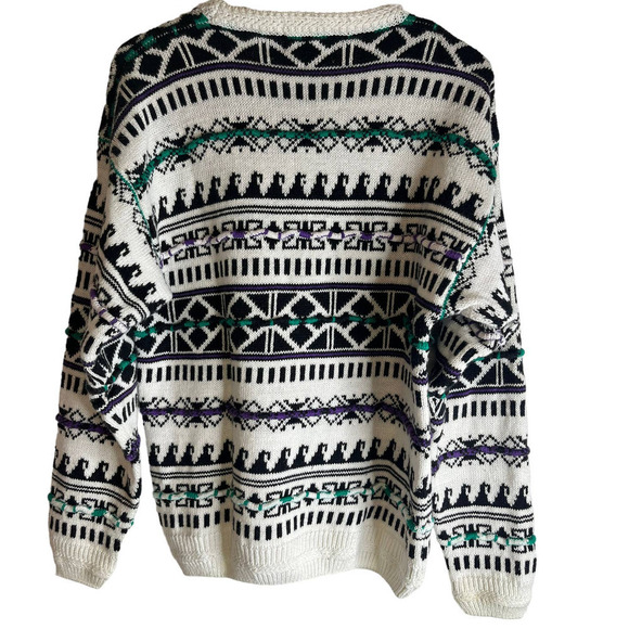 Vintage Etchings 1990's Oversized Boyfriend Grandpa Coogi Sweater Size Medium - Picture 2 of 7
